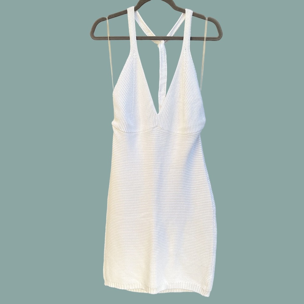 NWT! WILD FABLE WHITE CROCHET / KNIT DRESS